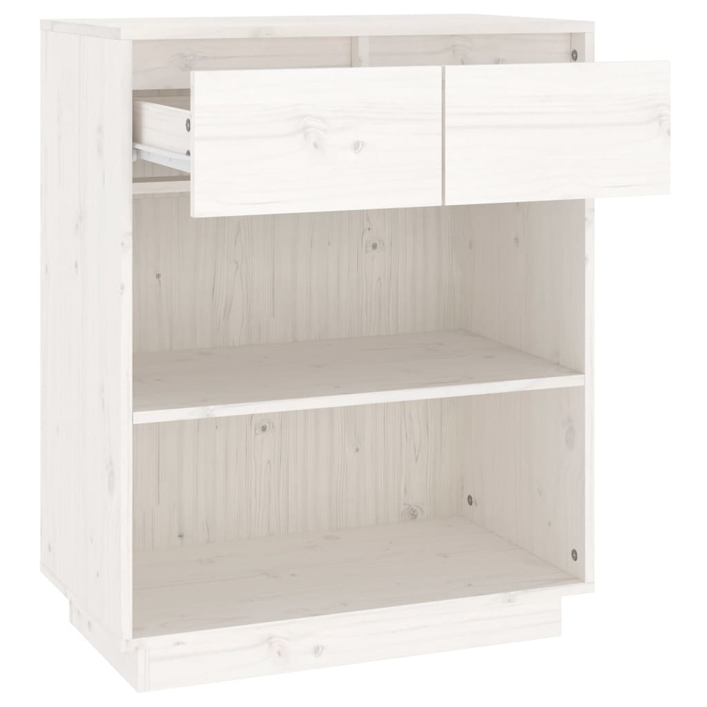 konsolskab 60x34x75 cm massivt fyrretræ hvid