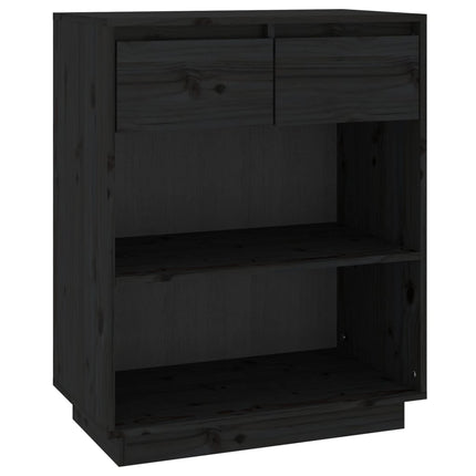 konsolskab 60x34x75 cm massivt fyrretræ sort