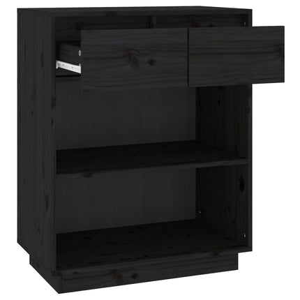 konsolskab 60x34x75 cm massivt fyrretræ sort