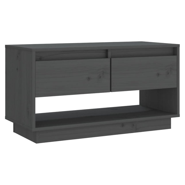 tv-bord 74x34x40 cm massivt fyrretræ grå