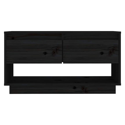 tv-bord 74x34x40 cm massivt fyrretræ sort