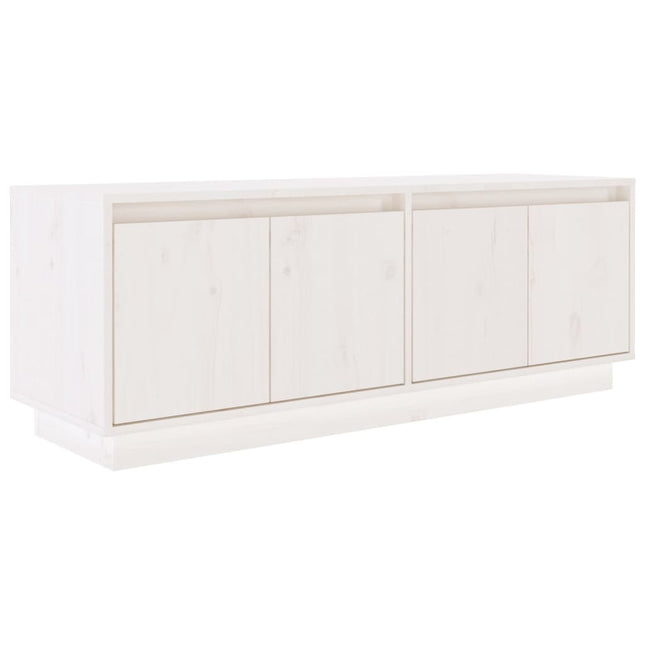 tv-bord 110x34x40 cm massivt fyrretræ hvid