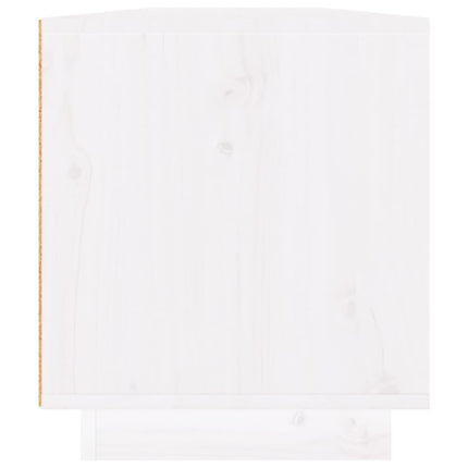 tv-bord 110x34x40 cm massivt fyrretræ hvid