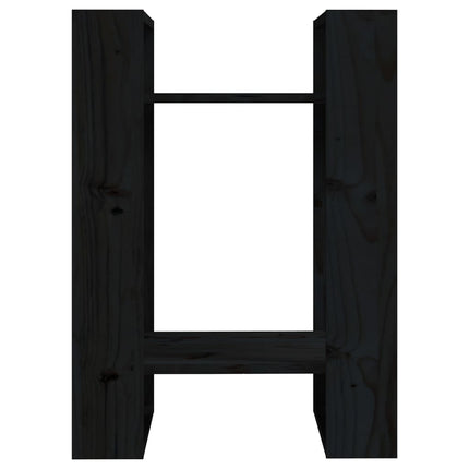bogreol/rumdeler 41x35x57 cm massivt fyrretræ sort