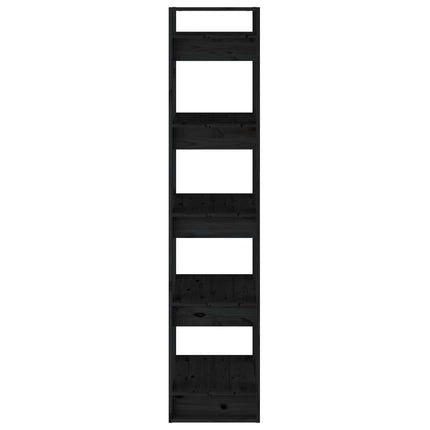 bogreol/rumdeler 41x35x160 cm massivt fyrretræ sort