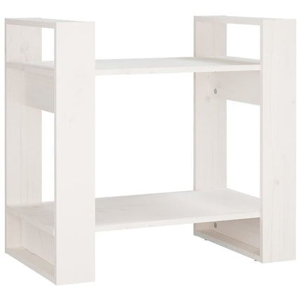 bogreol/rumdeler 60x35x57 cm massivt fyrretræ hvid