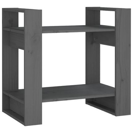 bogreol/rumdeler 60x35x57 cm massivt fyrretræ grå