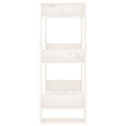bogreol/rumdeler 60x35x91 cm massivt fyrretræ hvid