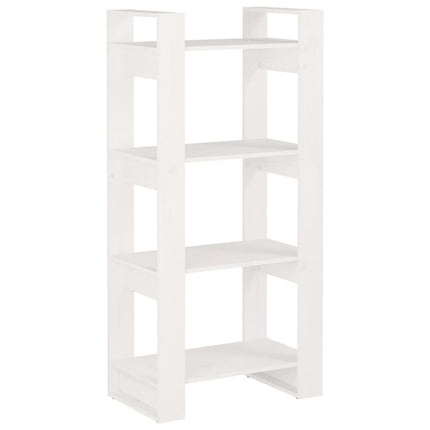 bogreol/rumdeler 60x35x125 cm massivt træ hvid