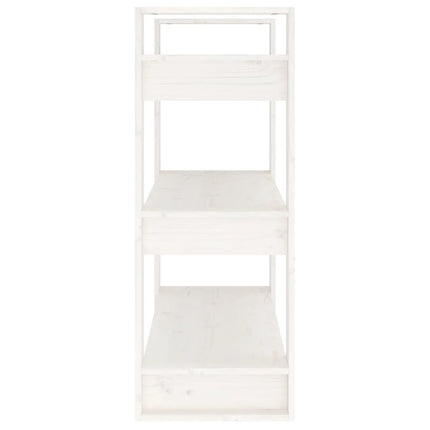 bogreol/rumdeler 80x35x91 cm massivt fyrretræ hvid