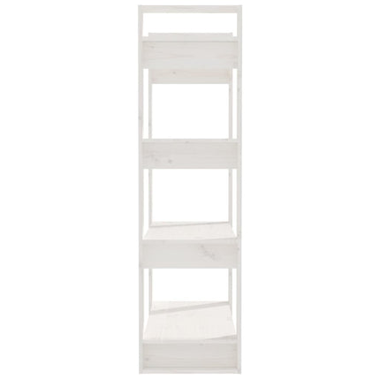 bogreol/rumdeler 80x35x125 cm massivt fyrretræ hvid