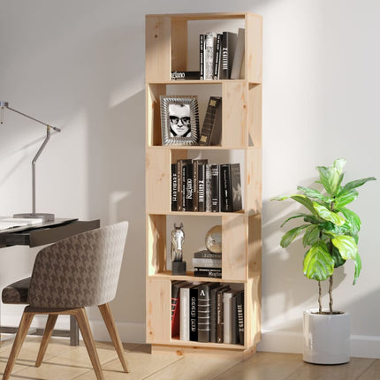 bogreol/rumdeler 51x25x163,5 cm massivt fyrretræ