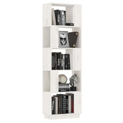 bogreol/rumdeler 51x25x163,5 cm massivt fyrretræ hvid
