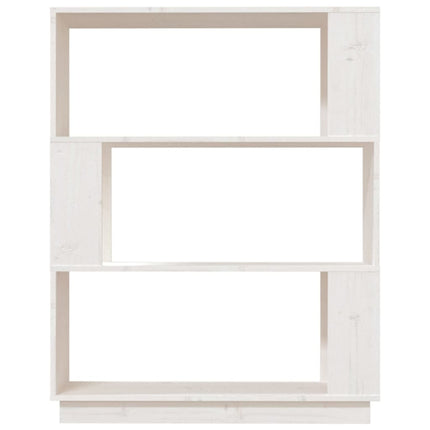 bogreol/rumdeler 80x25x101 cm massivt fyrretræ hvid