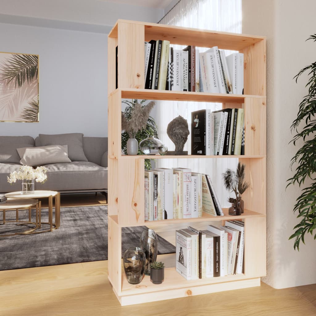 Bogreol/Rumdeler 80x25x132 Cm Massivt Fyrretræ - Naturfarvet