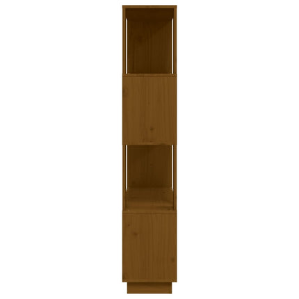 bogreol/rumdeler 80x25x132 cm massivt fyrretræ gyldenbrun