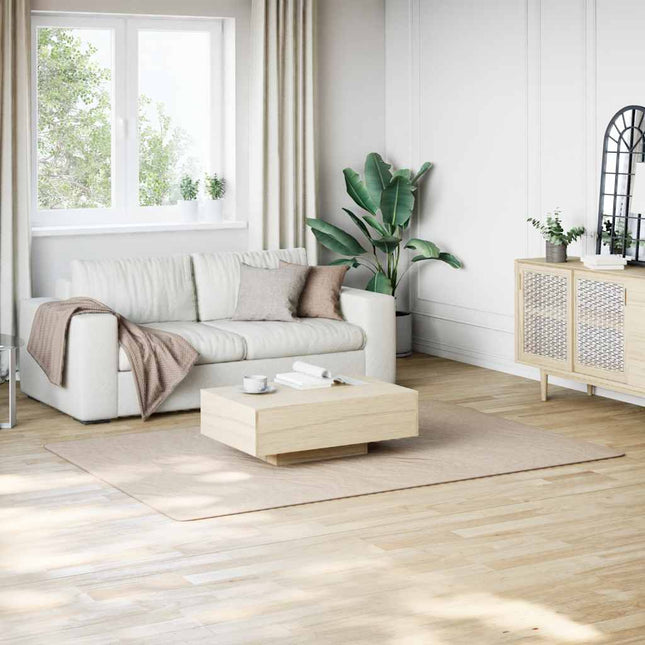 gulvtæppe 160x230 cm blødt plys skridsikkert og vaskbart beige