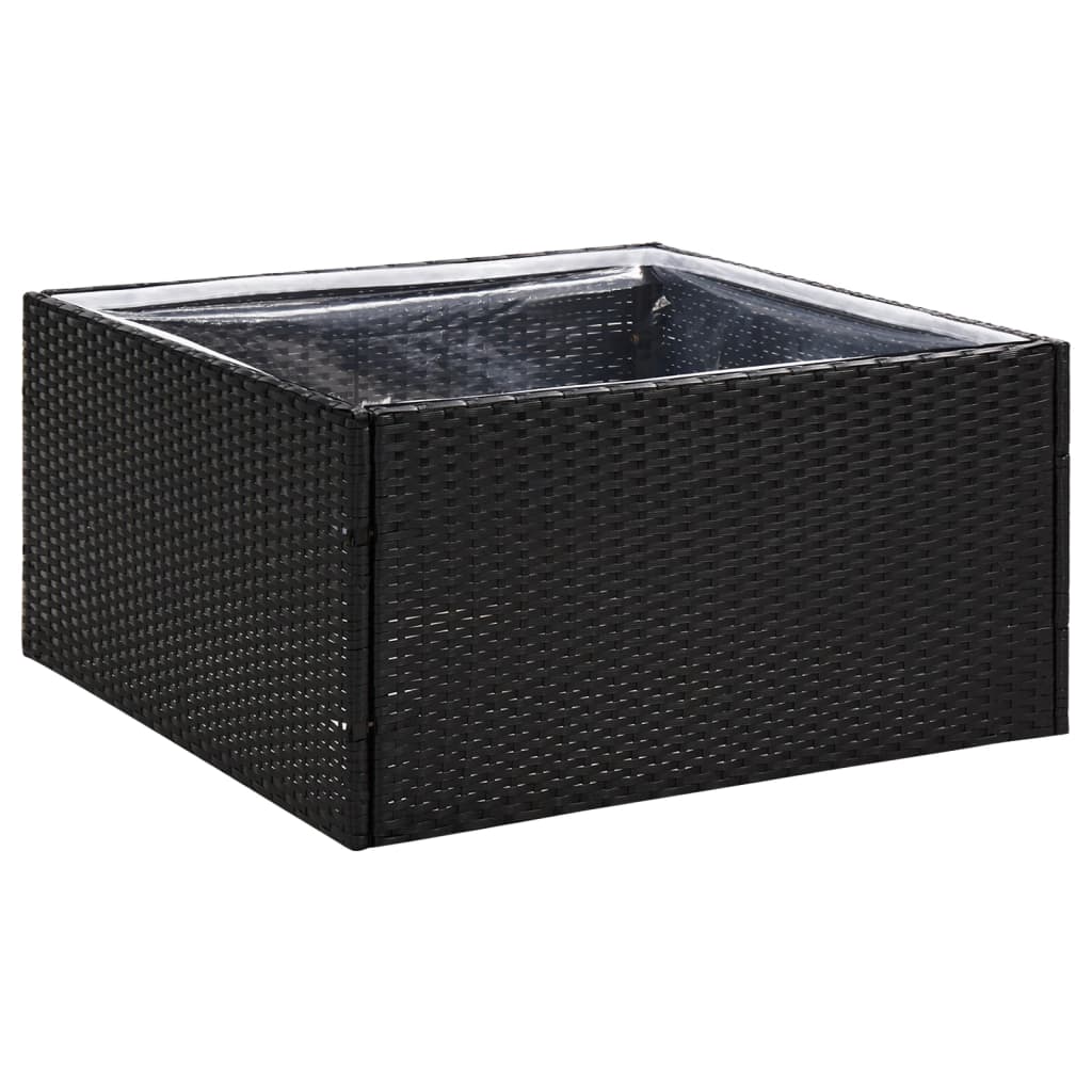 havebord 80x80x40 cm polyrattan sort