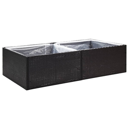 plantekasse 157x80x40 cm polyrattan sort