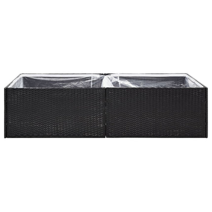 plantekasse 157x80x40 cm polyrattan sort