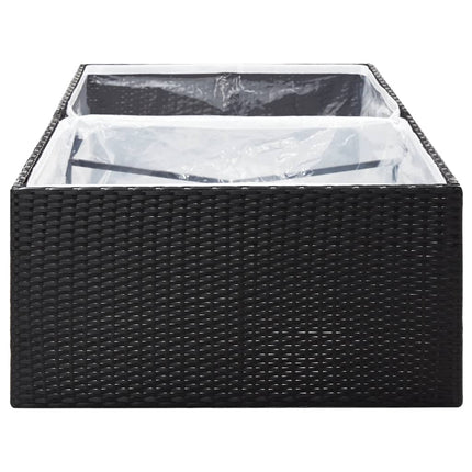 plantekasse 157x80x40 cm polyrattan sort