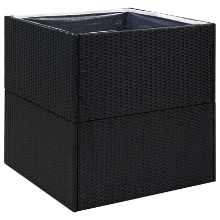 plantekasse 80x80x80 cm polyrattan sort