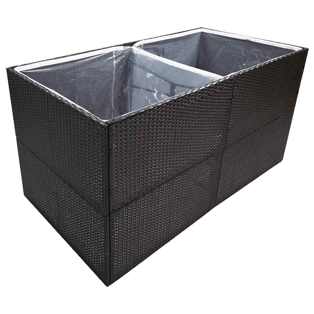 plantekasse 157x80x80 cm polyrattan sort