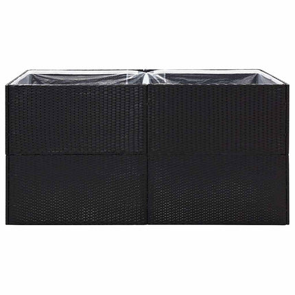 plantekasse 157x80x80 cm polyrattan sort