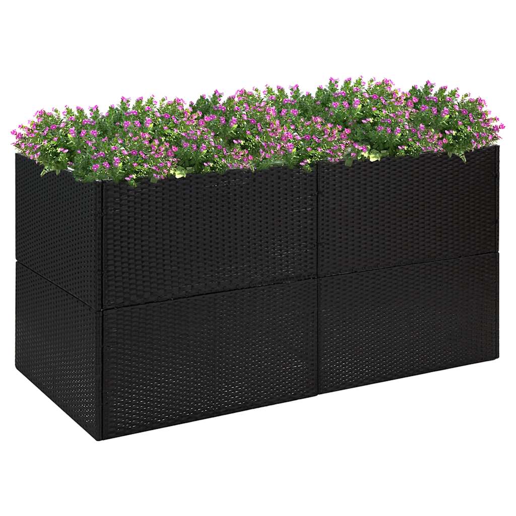 plantekasse 157x80x80 cm polyrattan sort