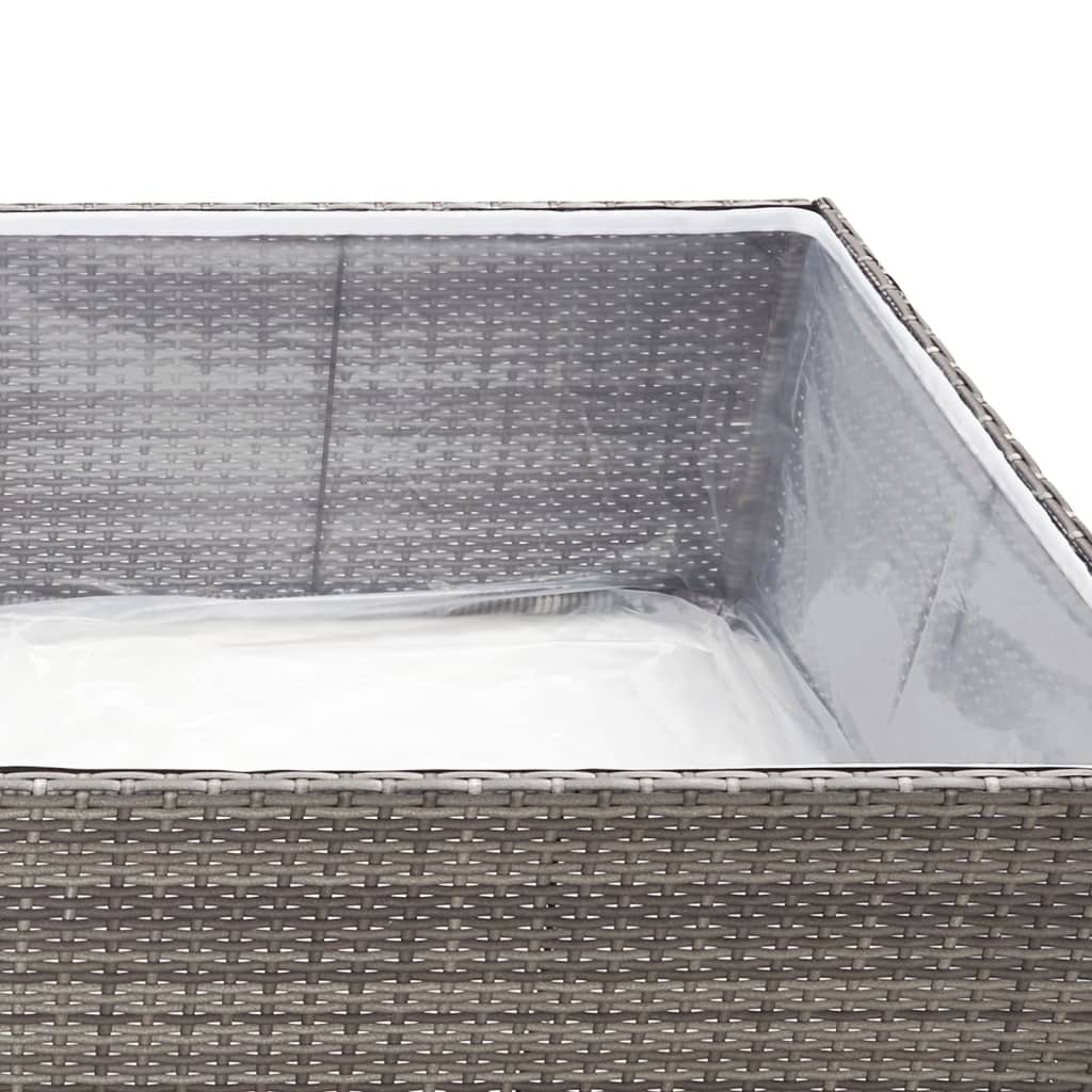 plantekasse 80x80x40 cm polyrattan grå