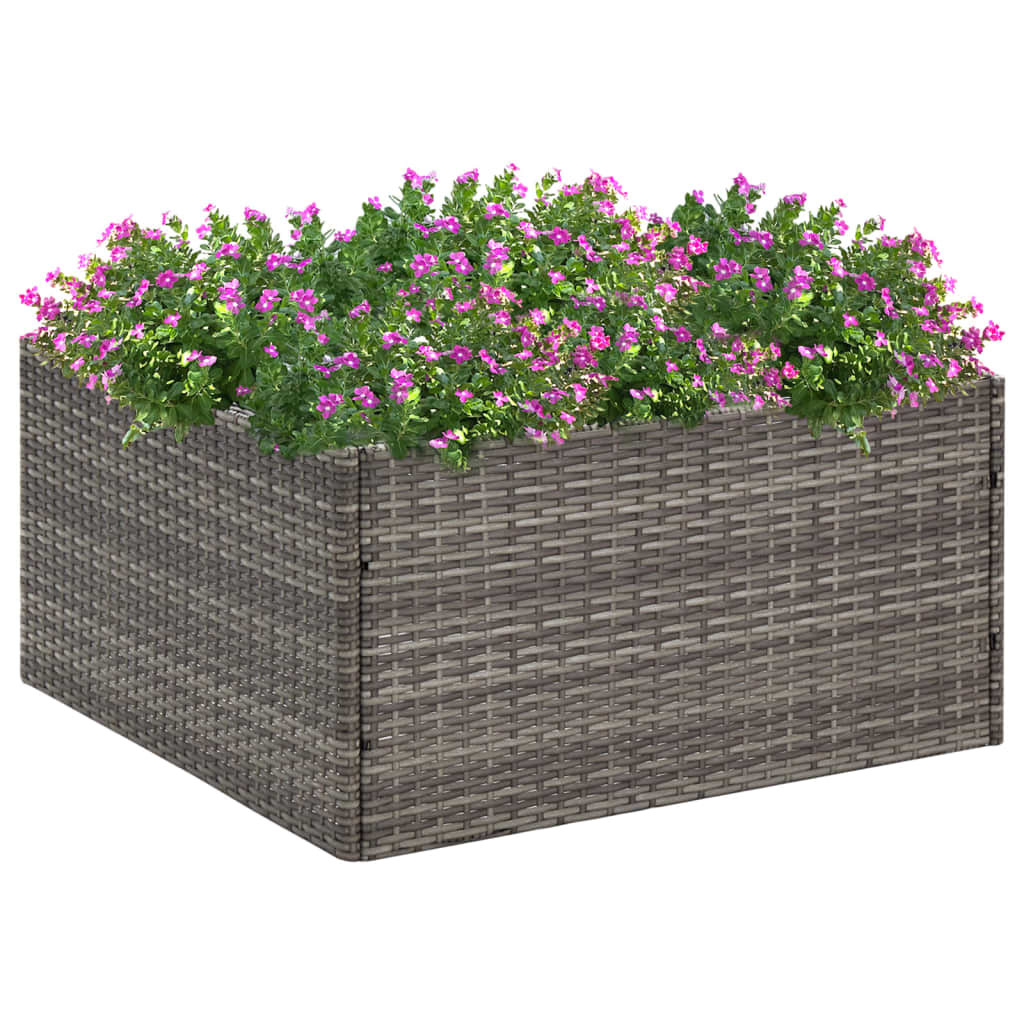 plantekasse 80x80x40 cm polyrattan grå