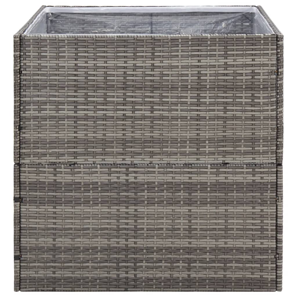plantekasse 80x80x80 cm polyrattan grå