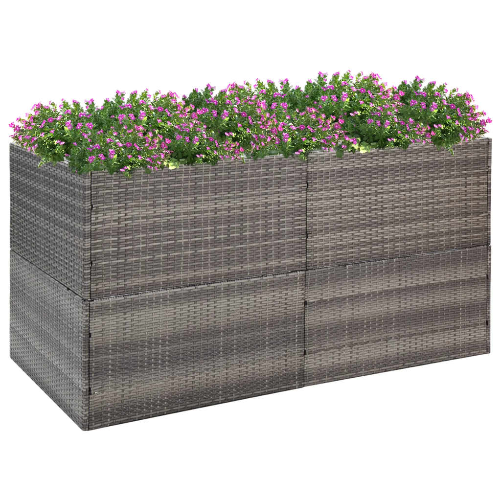 plantekasse 157x80x80 cm polyrattan grå