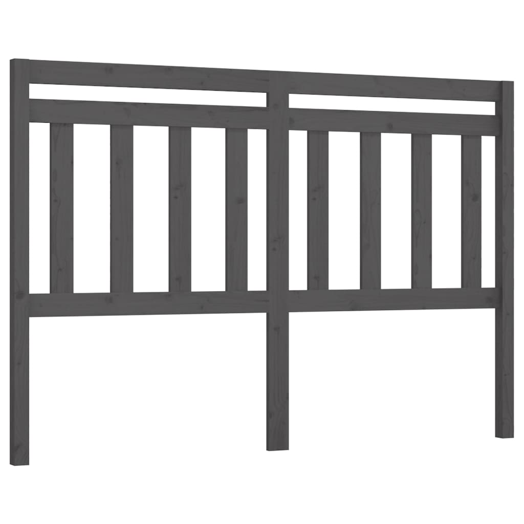 sengegærde 126x4x100 cm massivt fyrretræ grå