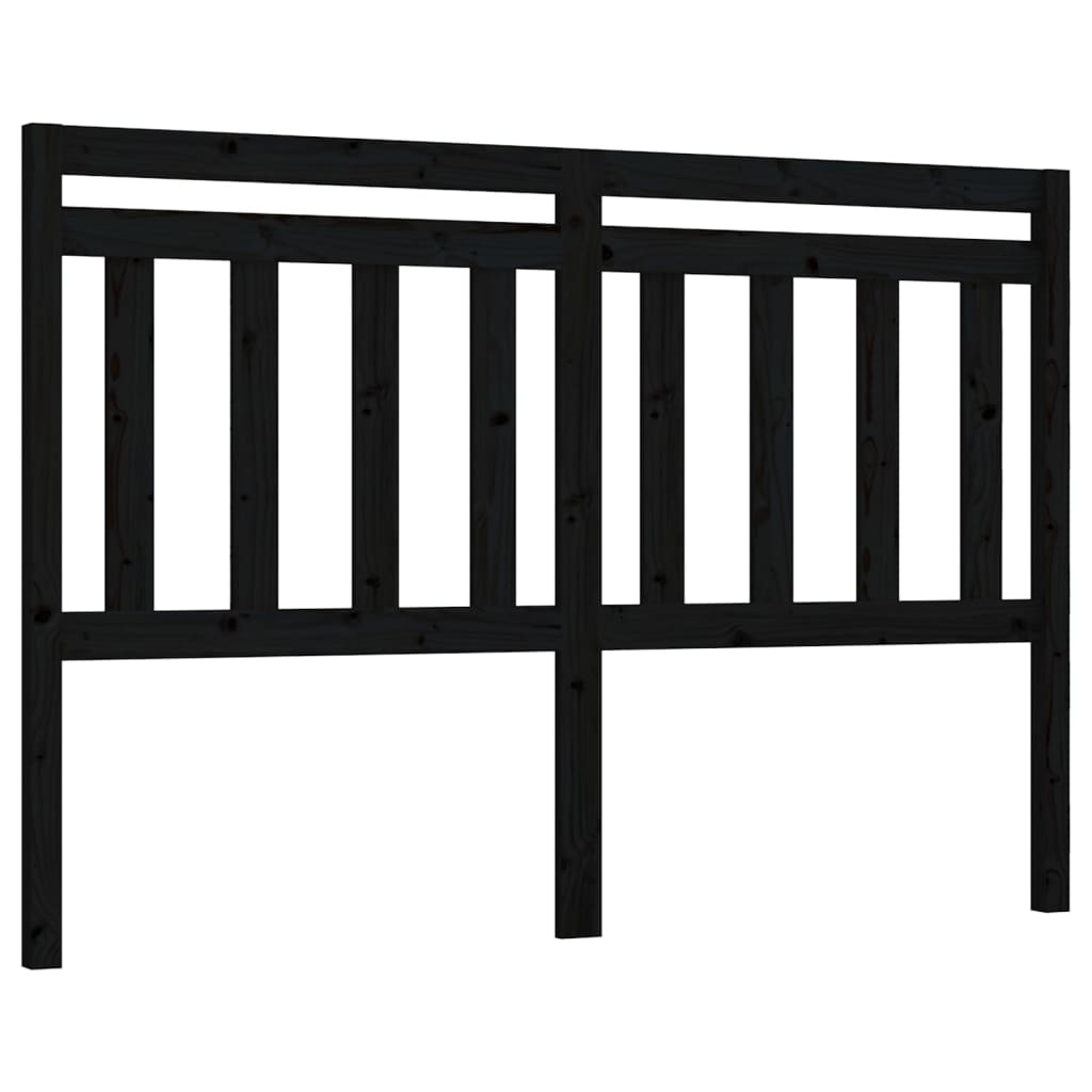 sengegærde 126x4x100 cm massivt fyrretræ sort