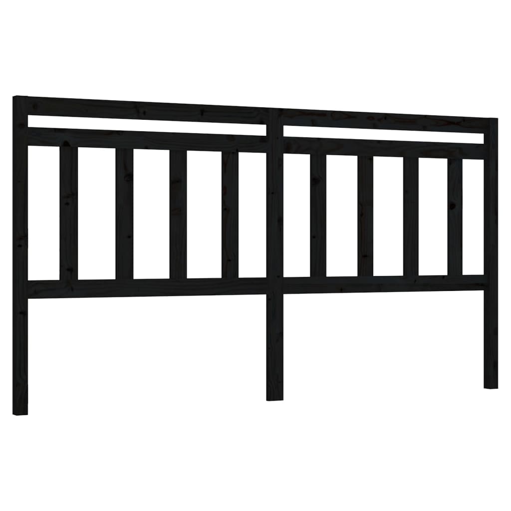 sengegærde 186x4x100 cm massivt fyrretræ sort