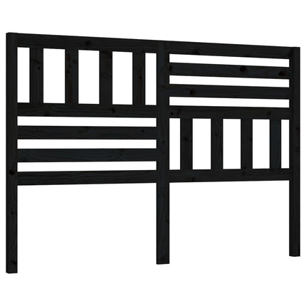 sengegærde 146x4x100 cm massivt fyrretræ sort
