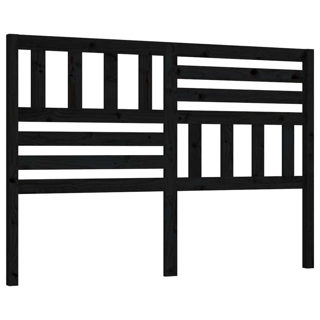 sengegærde 146x4x100 cm massivt fyrretræ sort