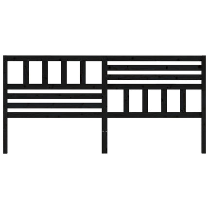 sengegærde 186x4x100 cm massivt fyrretræ sort