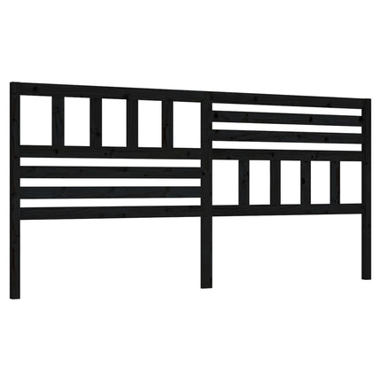 sengegærde 206x4x100 cm massivt fyrretræ sort