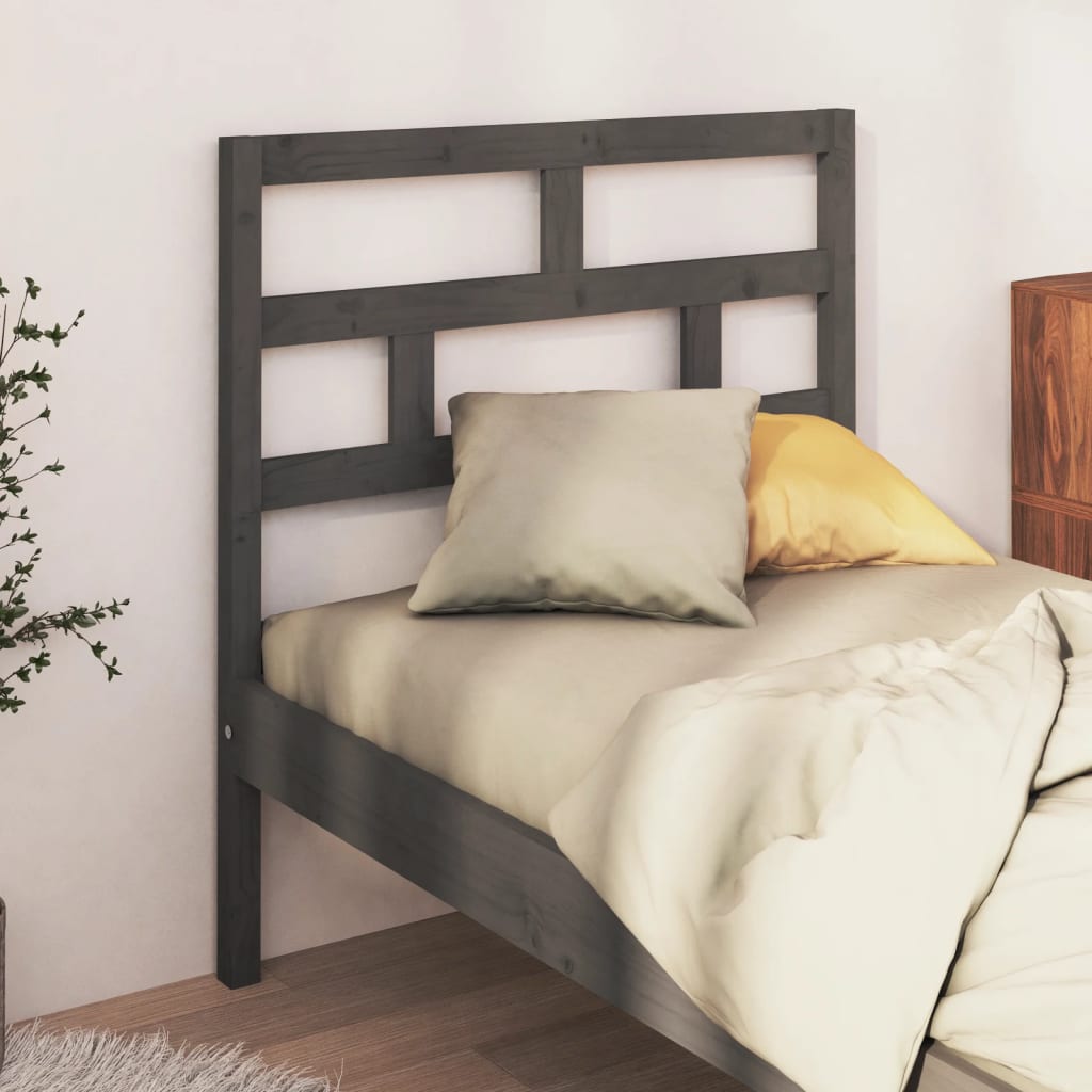 sengegærde 81x4x100 cm massivt fyrretræ grå