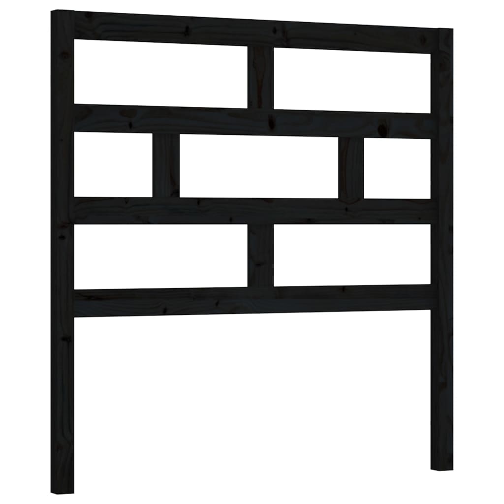 sengegærde 106x4x100 cm massivt fyrretræ sort