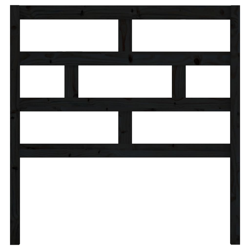sengegærde 106x4x100 cm massivt fyrretræ sort