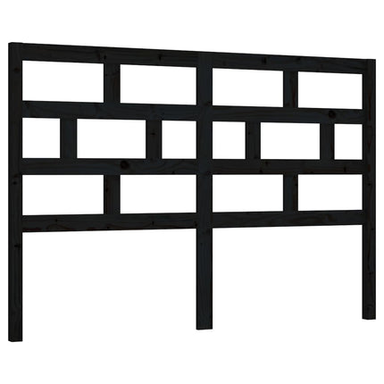 sengegærde 126x4x100 cm massivt fyrretræ sort