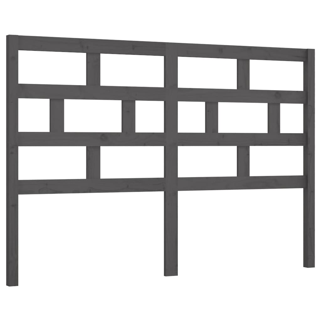sengegærde 141x4x100 cm massivt fyrretræ grå