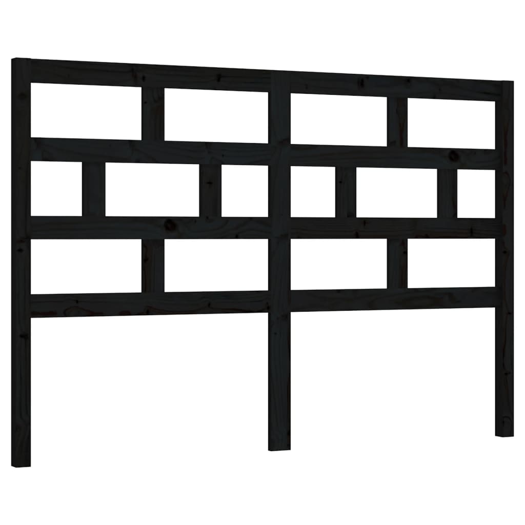 sengegærde 146x4x100 cm massivt fyrretræ sort