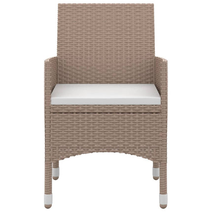 spisebordssæt til haven 7 dele med hynder polyrattan og glas