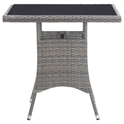 havebord 80x80x74 cm polyrattan grå