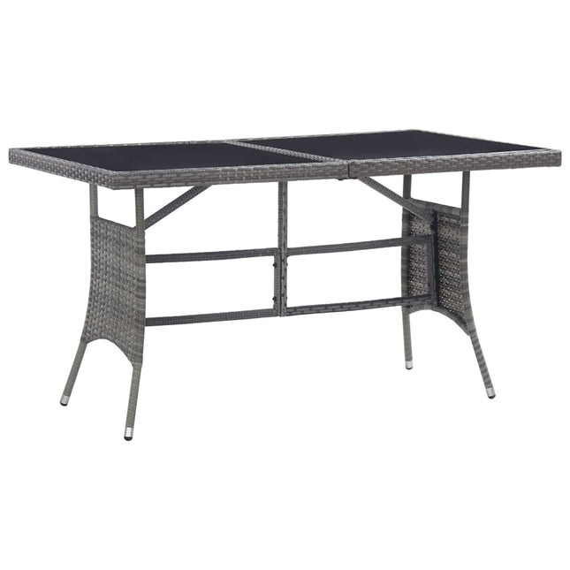 havebord 140 x 80 x 74 cm polyrattan grå