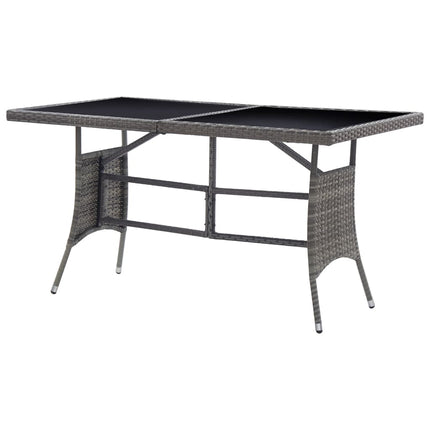 havebord 140 x 80 x 74 cm polyrattan grå